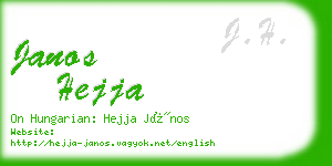 janos hejja business card